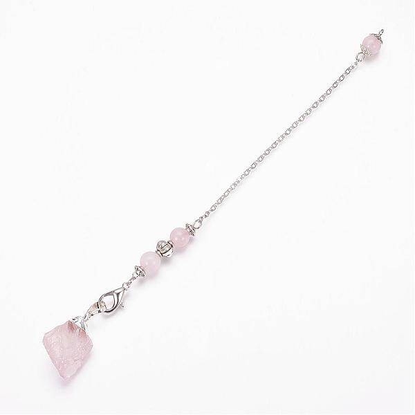 Rough Natural Rose Quartz Dowsing Pendulums
