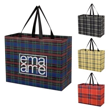 150 Customized Tartan Laminated Non-Woven Shopper Bag - ...