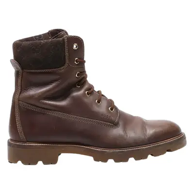 GUCCI Lace-Up Boots Brown Leather Mens UK 7