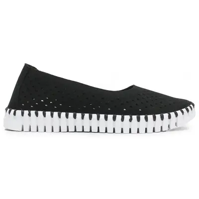 Ilse Jacobsen Tulip 3579 Nylon Polyurethane Women's Slip On Shoes - Black White - Size:US 6 Women