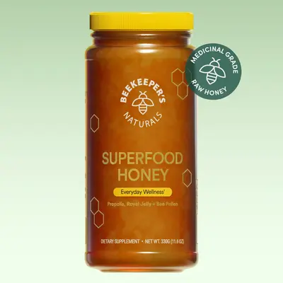 Superfood Honey - Medicinal-Grade Raw Honey Infused with Propolis, Bee Pollen & Royal Jelly for Balanced Energy Focus