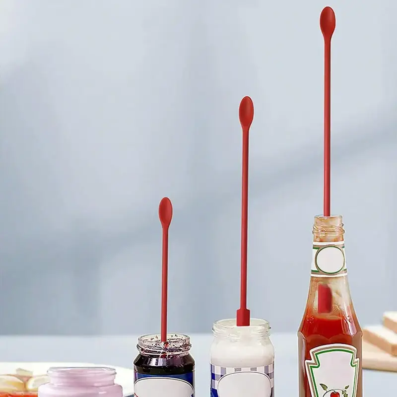 3pcs/set Silicone Spatula, Mini Jam Scraper, Double Headed Jar Spatula, Multifunctional Kitchen Gadget