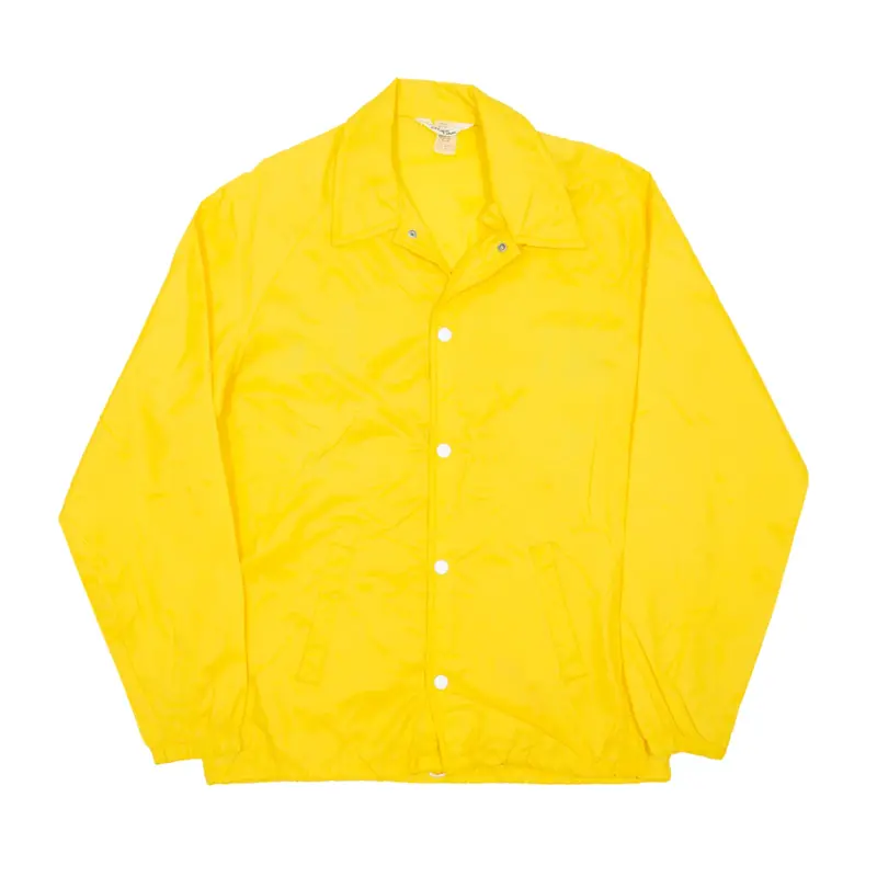 CHALK LINE Soccer Coach Jacket Yellow Nylon 90s Mens M