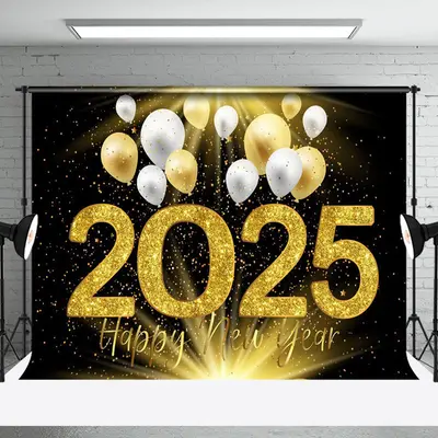 Aperturee Brick Wall Fireplace 2025 New Year Christmas Backdrop - Aperturee