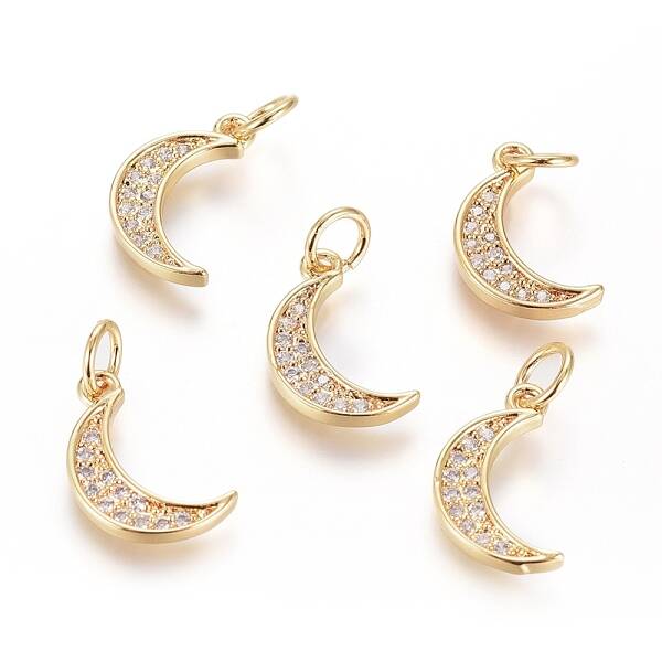 Brass Micro Pave Cubic Zirconia Pendants