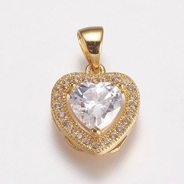 Brass Micro Pave Cubic Zirconia Charms