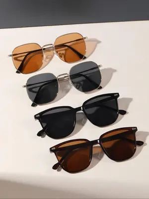 Unisex Casual Minimalist Multicolor Tinted Sunglasses As Gift, Trendy Vintage Sunglasses, Chic Versatile Accessories for Trav...