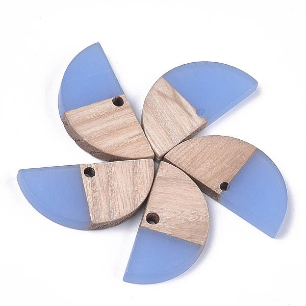 Resin & Wood Semi Circle Pendants