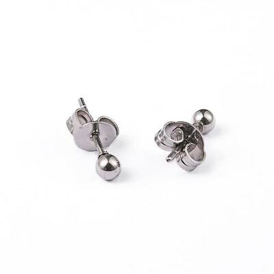 Tarnish Resistant 304 Stainless Steel Ball Stud Earrings