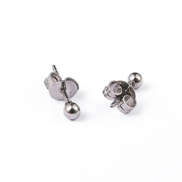 Tarnish Resistant 304 Stainless Steel Ball Stud Earrings