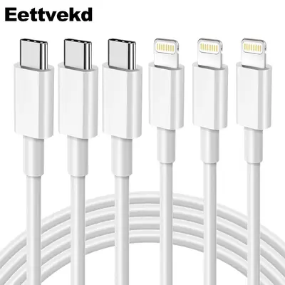 Eettvekd USB C Fast Charging Cable, 3 Counts PD Super Fast Charge Phone Charging Cable for Summer for iPhone 14/14 Pro/1...