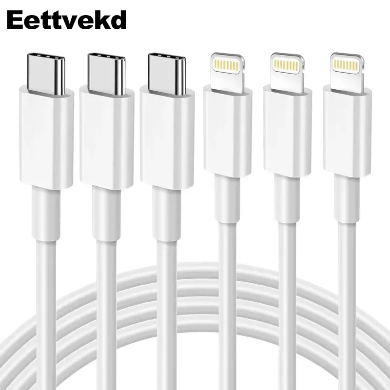 Eettvekd USB C Fast Charging Cable, 3 Counts PD Super Fast Charge Phone Charging Cable for Summer for iPhone 14/14 Pro/1...