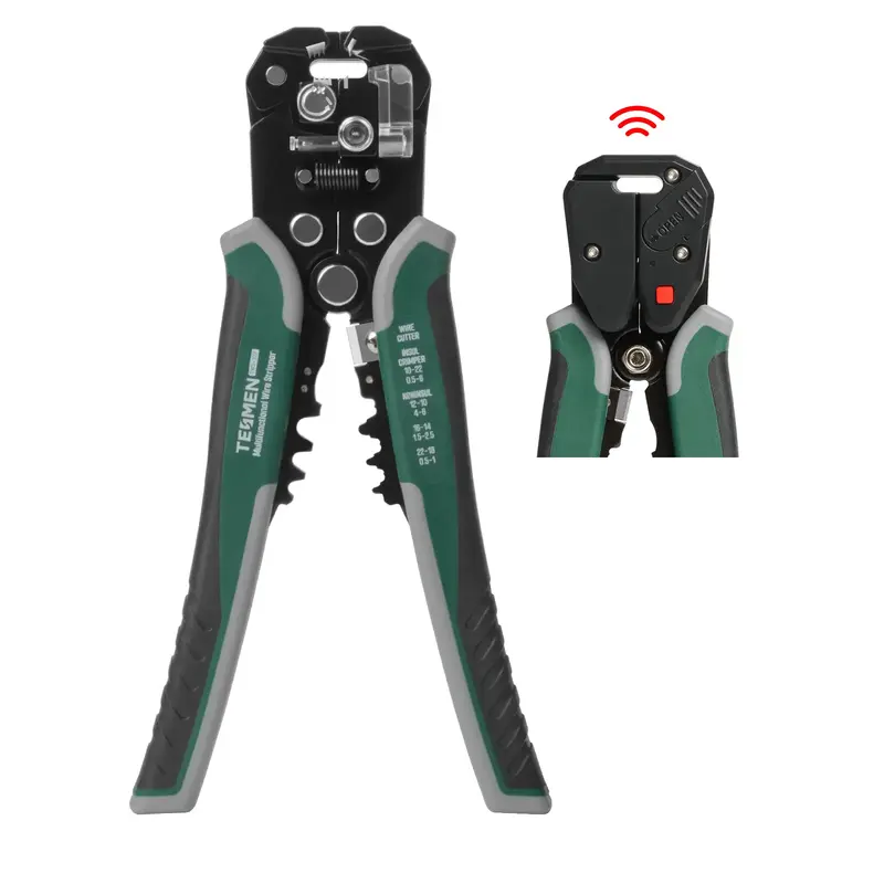 TESMEN TWS-322 Wire Stripper Self Adjusting Cable Stripping tool with Non-Contact Voltage Detection, 4-in-1 Automatic Wire Pl...