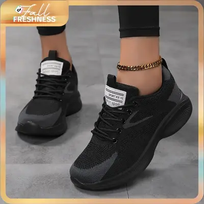 Sosenfer Women's Non-Slip And Wear Resistant Air Cushion Running Shoes, Lace Up Fashion Casual Travel Shoes, Waterproof Light...
