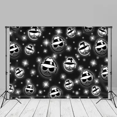 Glitter White Black Man Fathers Day Backdrop For Photo - Aperturee