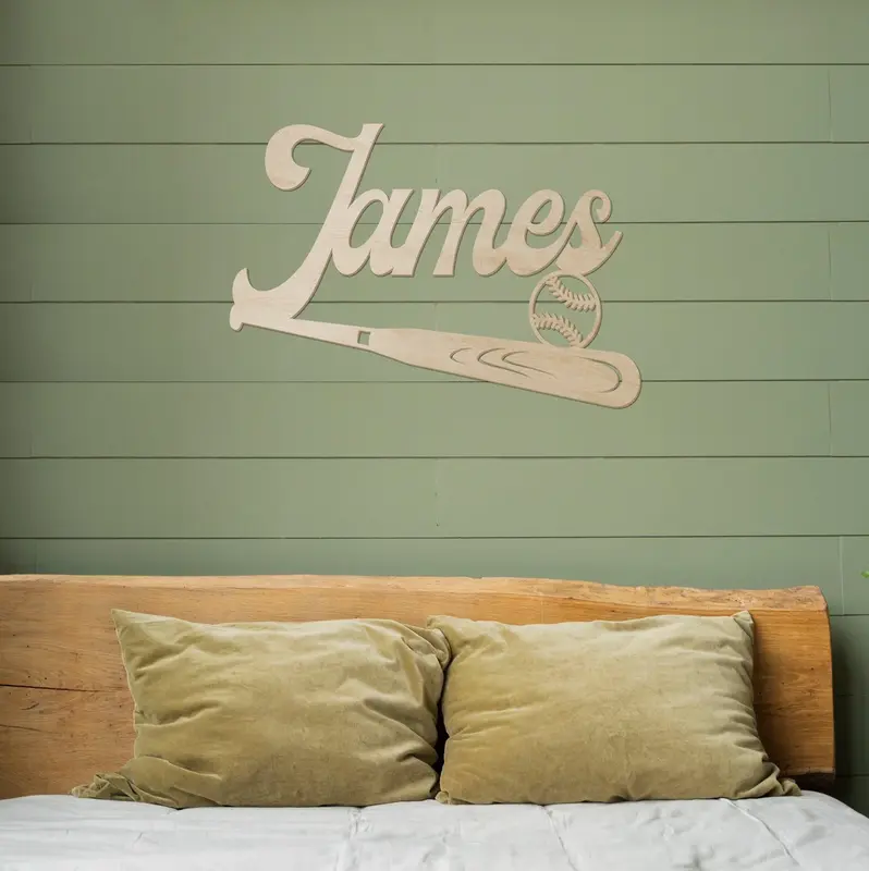 Baseball Bat Name Wood Sign