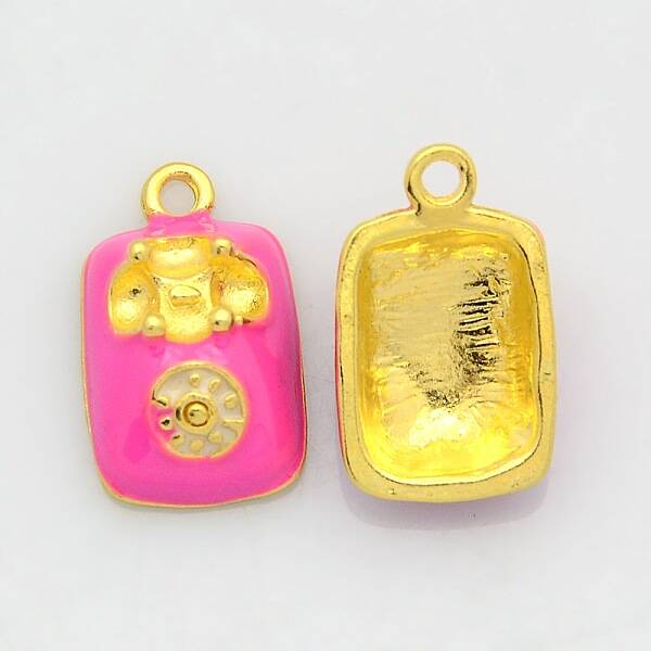 Golden Tone Alloy Enamel Pendants