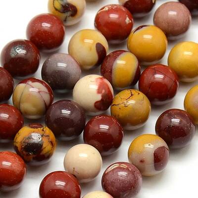 Round Natural Mookaite Beads Strands