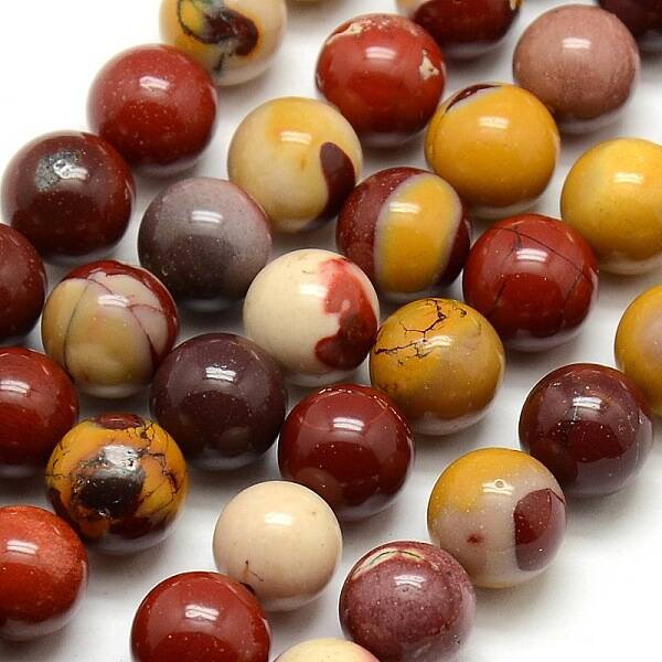 Round Natural Mookaite Beads Strands