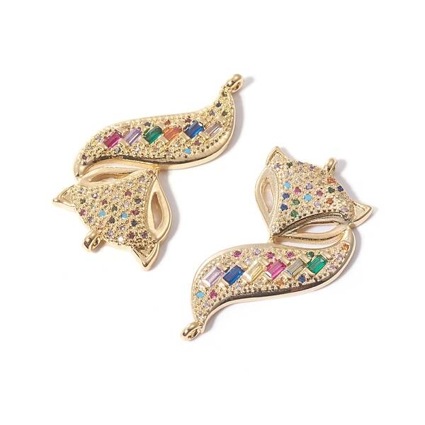 Brass Micro Pave Cubic Zirconia Links connectors