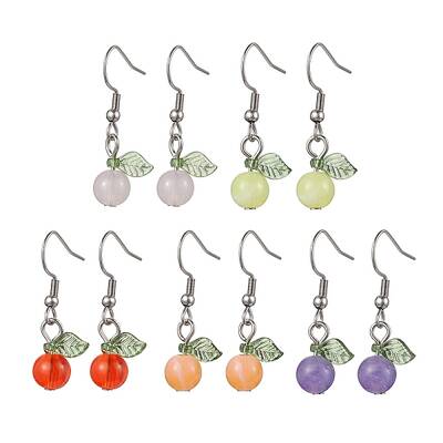 5Pairs 5 Colors Acrylic Dangle Earrings
