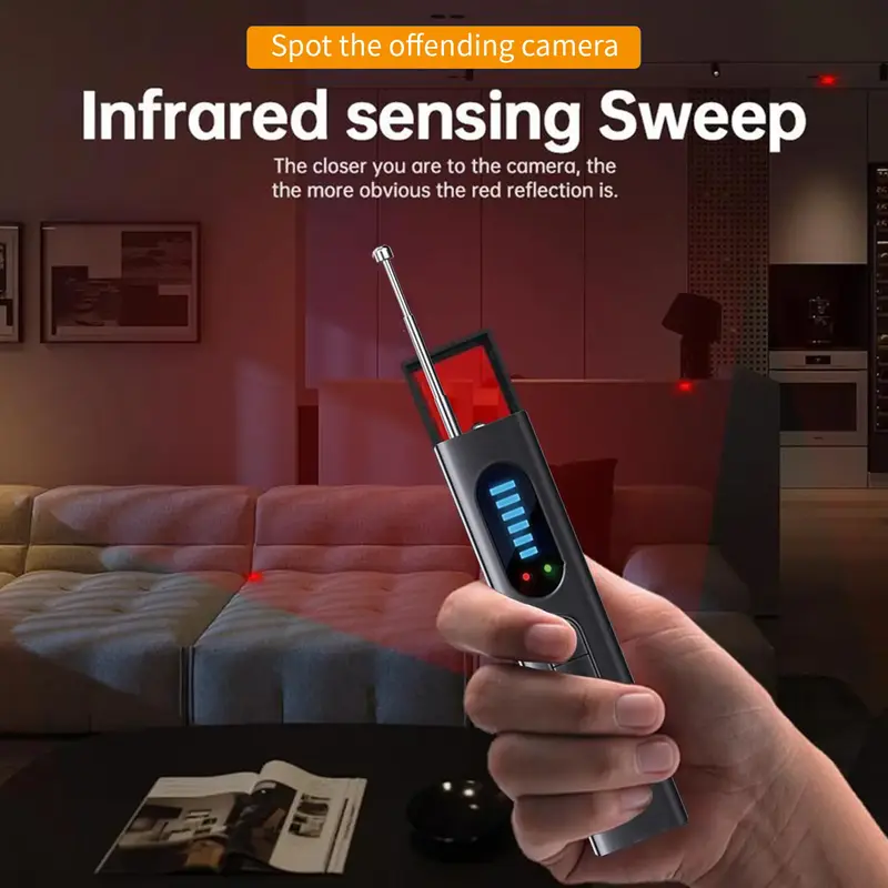 Hidden Camera Detector & GPS Tracker Finder – Portable Anti-Spy Device for Airbnb, Hotels, Office, and Travel Security Prot...