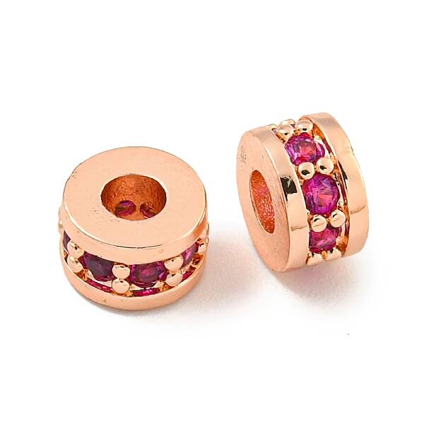 Brass Cubic Zirconia Spacer Beads
