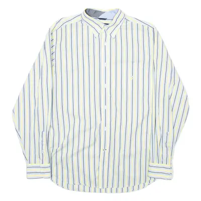 NAUTICA Mens Shirt Yellow Striped Long Sleeve L