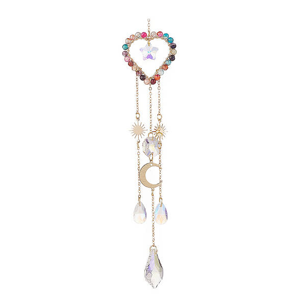 Glass Teardrop & Star Window Hanging Suncatchers