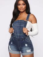 Women's Denim Button Fly Sleeveless Overalls, Casual Basic Fashion Overalls for Daily Wear, Ladies Clothes for All Seasons, D...