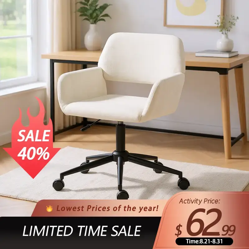 【Back to School】Homy Casa Classic Modern Design Ergonomic Office Chair with Lumbar Support & Armrests Breathable Fabric H...