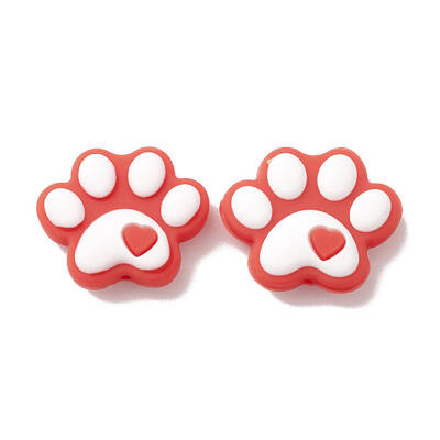 Dog Paw Print Food Grade Eco-Friendly Silicone Beads
