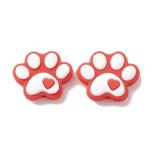 Dog Paw Print Food Grade Eco-Friendly Silicone Beads