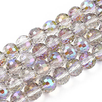 Transparent Electroplate Glass Bead Strands