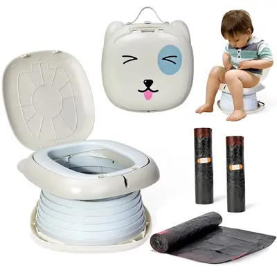 Orzbow Portable Travel Potty Seat for Potty Trainer Toddler with Splash Guard, Cute Foldable Potty Training Toilet, On The Go...