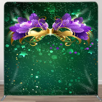 Aperturee Green Glitter Bokeh Masked Dance Party Backdrop Cover - Aperturee