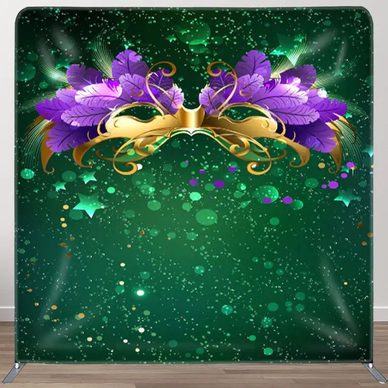 Aperturee Green Glitter Bokeh Masked Dance Party Backdrop Cover - Aperturee