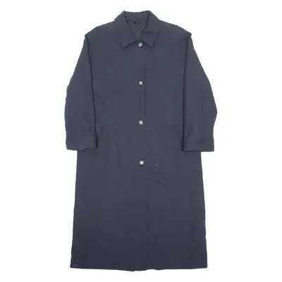 MICRO SETA Womens Trench Coat Blue UK 10