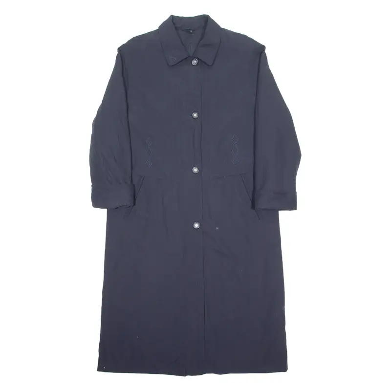 MICRO SETA Womens Trench Coat Blue UK 10