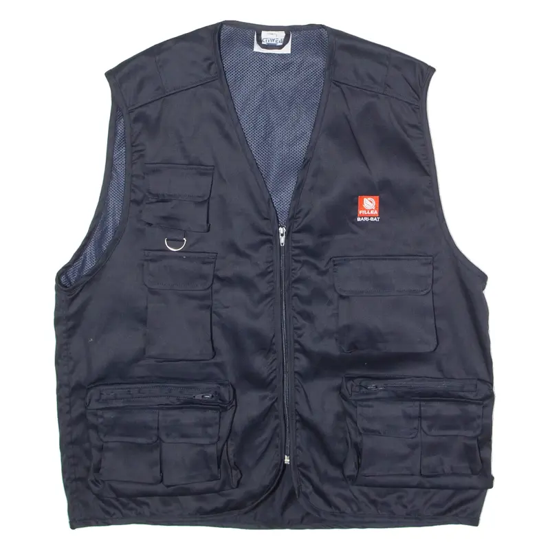 ACTIWEAR Fillea Bari-Bat Utility Mens Workwear Gilet Blue Twill XL