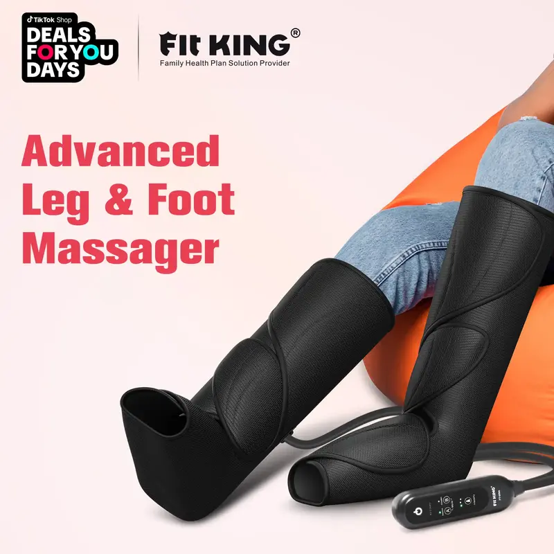 【FIT KING】 Leg Massager for Foot and Calf Massage with Handheld Controller Adjustable footmassager Air Compression Leg Ma...