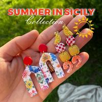 Summer in Sicily collection polymer clay earrings lightweight stainless steel handmade