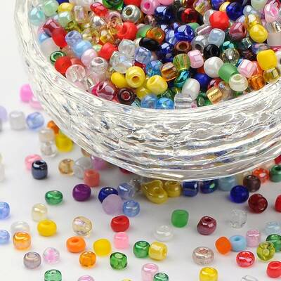 Dyed 8/0 Loose Round Glass Seed Beads