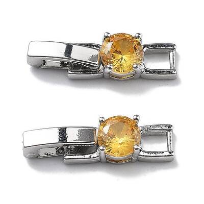 Rack Plating Brass Micro Pave Cubic Zirconia Watch Band Clasps