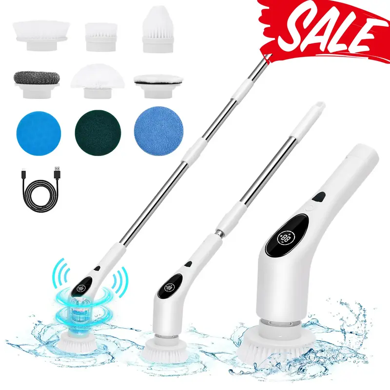 LABIGOO 9 in 1 Electric Spin Scrubber: Effortless Cleaning with Wireless, Multifunctional Design