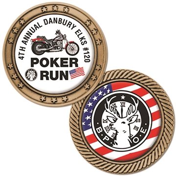 25 Customized Challenge Coins - Gold - 1 3/4