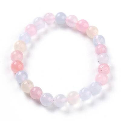 Dyed Natural Jade Beads Stretch Bracelets