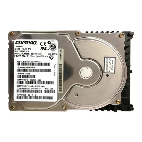 BD07264546-CS3 HP 73GB 10000RPM Ultra 160 SCSI 3.5-Inch 16MB Cache Hot Swap Hard Drive