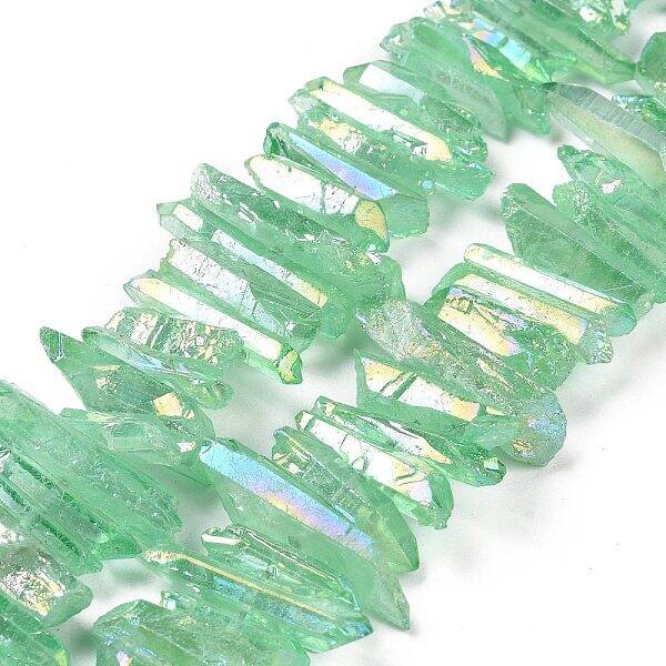 Natural Quartz Crystal Points Beads Strands