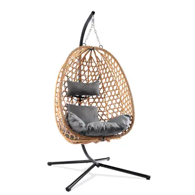 [dealsforyoudays] Egg Swing Chair – Wicker Design, Perfect for Indoor and Outdoor Use, Supports Up to 350LB, Includes Cushi...